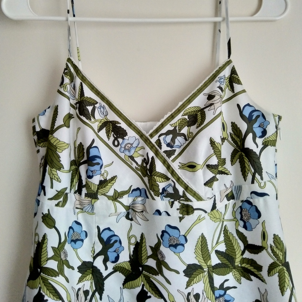 ANN TAYLOR silky cotton floral summer dress